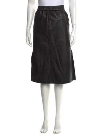 Pre-owned Rachel Comey Lamb Leather Midi Length Skirt In Black