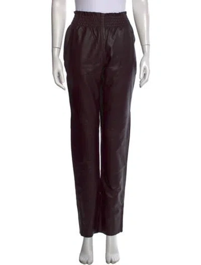 Pre-owned Rachel Comey Lamb Leather Wide Leg Pants In Brown