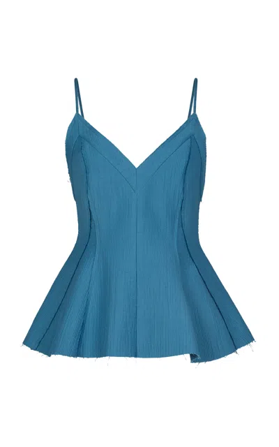 Rachel Comey Layley Cotton-blend Top In Blue