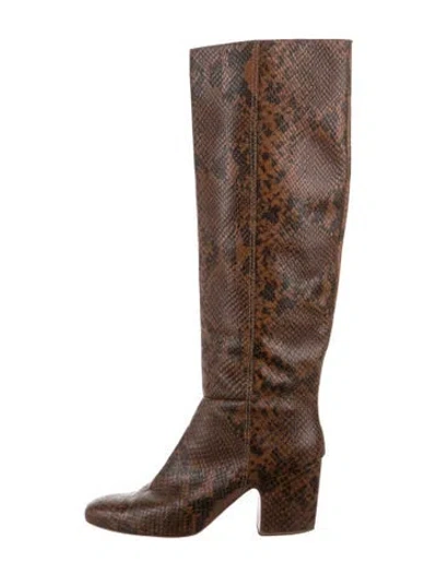 Pre-owned Rachel Comey Leather Animal Print Boots In Brown