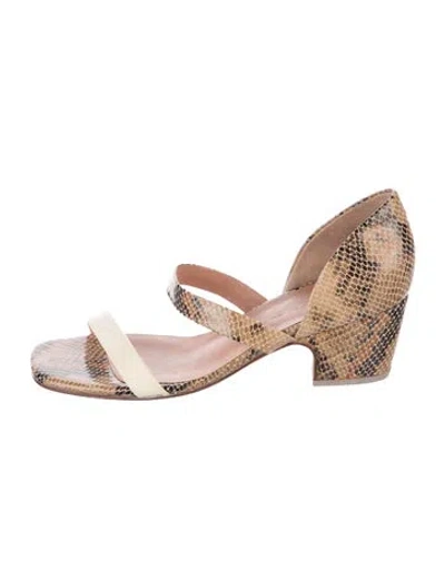 Pre-owned Rachel Comey Leather Animal Print Sandals In Brown