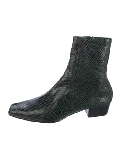 Pre-owned Rachel Comey Leather Animal Print Sock Boots In Green