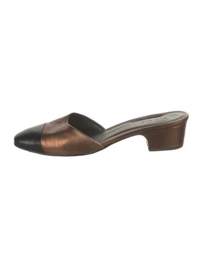 Pre-owned Rachel Comey Leather Colorblock Pattern Mules In Brown