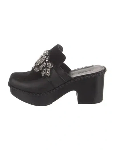 Pre-owned Rachel Comey Leather Floral Print Mules In Black