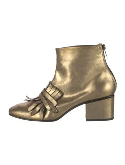 Pre-owned Rachel Comey Leather Fringe Trim Accent Boots