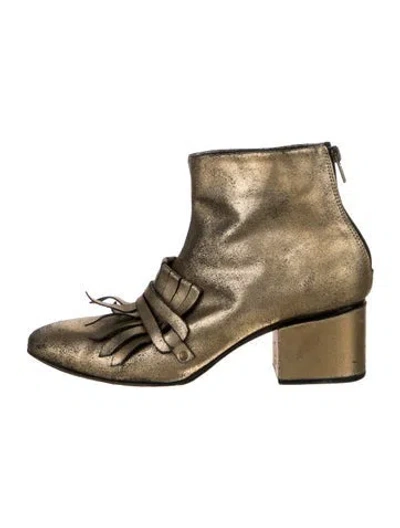 Pre-owned Rachel Comey Leather Fringe Trim Accent Boots