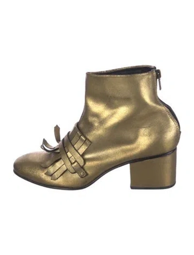 Pre-owned Rachel Comey Leather Fringe Trim Accent Boots