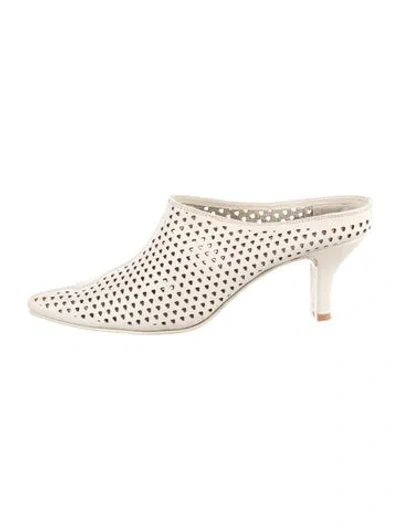 Pre-owned Rachel Comey Leather Lace Pattern Mules In Neutrals