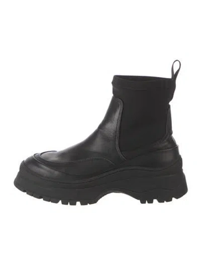 Pre-owned Rachel Comey Leather Moto Boots In Black