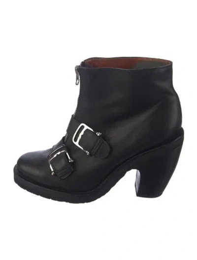 Pre-owned Rachel Comey Leather Moto Boots In Black/blue