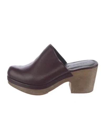 Pre-owned Rachel Comey Leather Mules In Burgundy