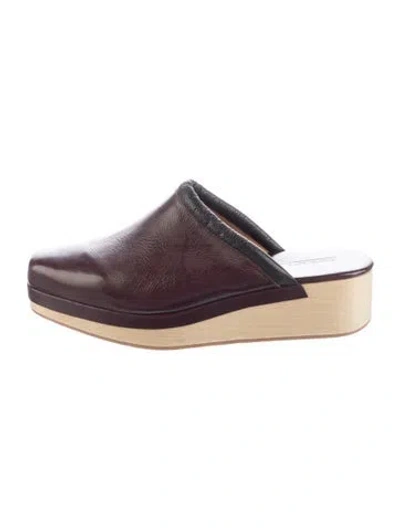 Pre-owned Rachel Comey Leather Mules In Burgundy