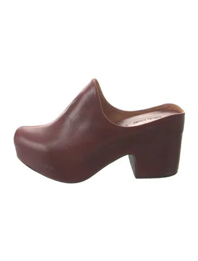 Pre-owned Rachel Comey Leather Mules In Burgundy