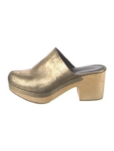 Pre-owned Rachel Comey Leather Mules In Gold