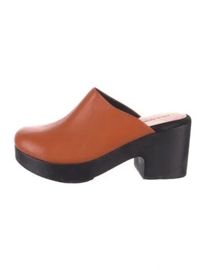 Pre-owned Rachel Comey Leather Mules In Orange