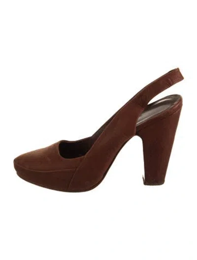 Pre-owned Rachel Comey Leather Slingback Pumps In Brown