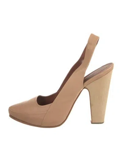 Pre-owned Rachel Comey Leather Slingback Pumps In Neutral