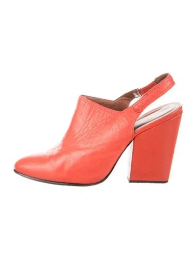 Pre-owned Rachel Comey Leather Slingback Pumps In Orange