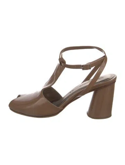 Pre-owned Rachel Comey Leather T-strap Sandals In Brown