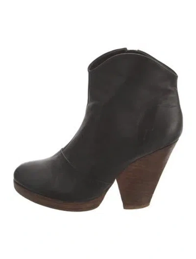 Pre-owned Rachel Comey Leather Western Boots In Black