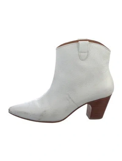 Pre-owned Rachel Comey Leather Western Boots In White
