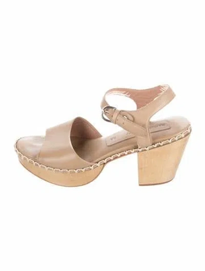 Pre-owned Rachel Comey Leather Whipstitch Trim Sandals In Neutral