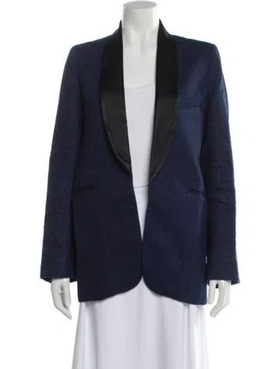 Pre-owned Rachel Comey Linen Blazer In Blue