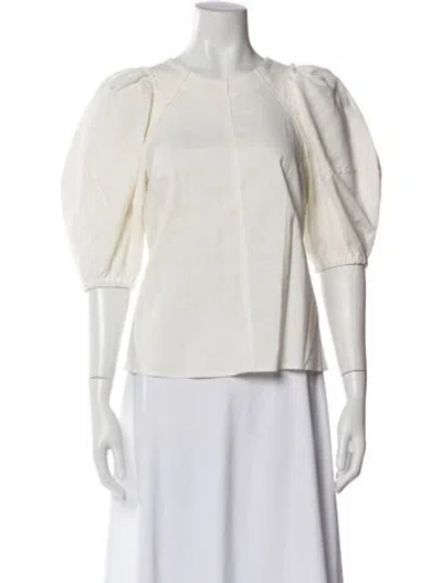 Pre-owned Rachel Comey Linen Crew Neck Blouse In Neutral