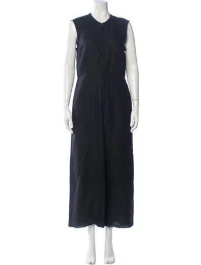 Pre-owned Rachel Comey Linen Crew Neck Jumpsuit In Black