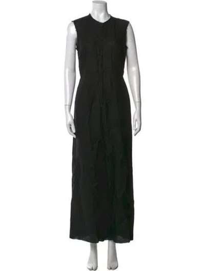 Pre-owned Rachel Comey Linen Crew Neck Jumpsuit In Black