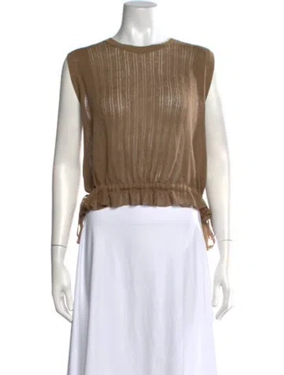 Pre-owned Rachel Comey Linen Crew Neck Sweater In Brown