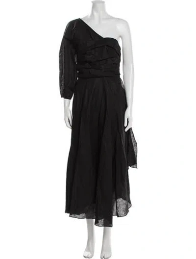 Pre-owned Rachel Comey Linen Long Dress In Black