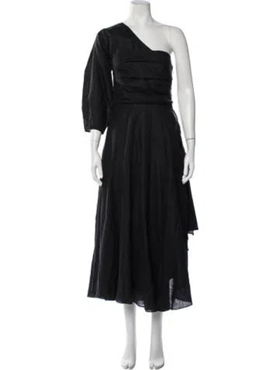 Pre-owned Rachel Comey Linen Midi Length Dress In Black