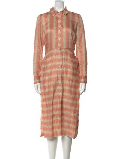 Pre-owned Rachel Comey Linen Midi Length Dress In Neutrals/pink