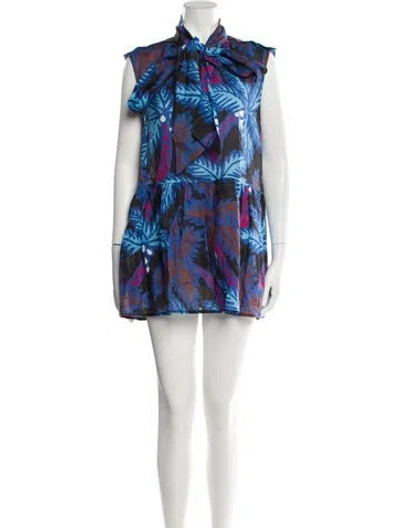 Pre-owned Rachel Comey Linen Mini Dress In Blue