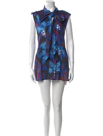 Pre-owned Rachel Comey Linen Mini Dress In Blue