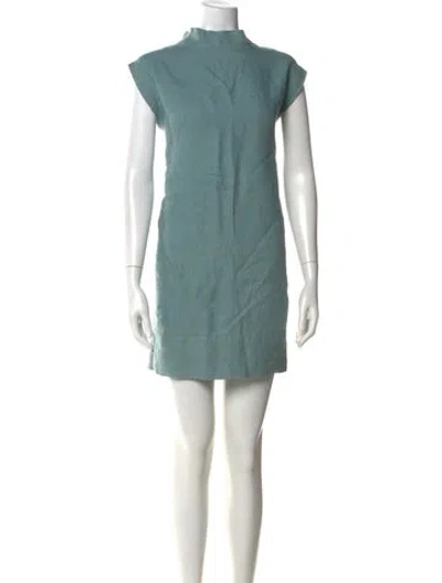 Pre-owned Rachel Comey Linen Mini Dress In Blue