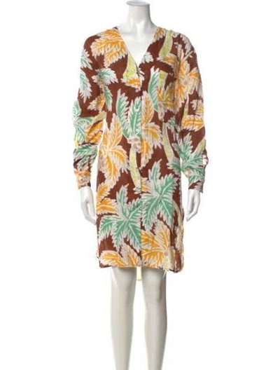 Pre-owned Rachel Comey Linen Mini Dress In Brown