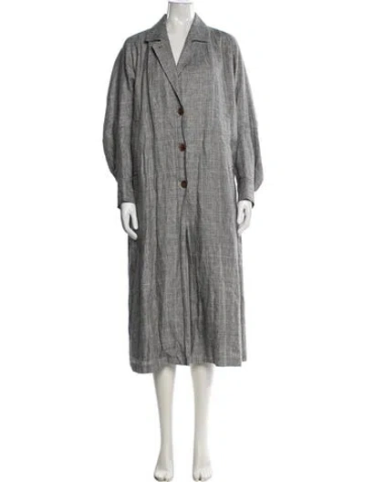 Pre-owned Rachel Comey Linen Plaid Print Coat In Neutral