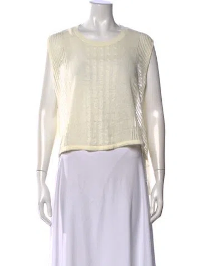 Pre-owned Rachel Comey Linen Scoop Neck Sweater In Neutral