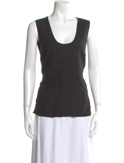 Pre-owned Rachel Comey Linen Scoop Neck Top In Gray
