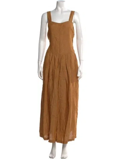 Pre-owned Rachel Comey Linen Square Neckline Jumpsuit W/ Tags In Neutral
