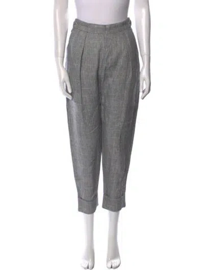 Pre-owned Rachel Comey Linen Straight Leg Pants In Gray