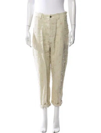 Pre-owned Rachel Comey Linen Straight Leg Pants In Neutral