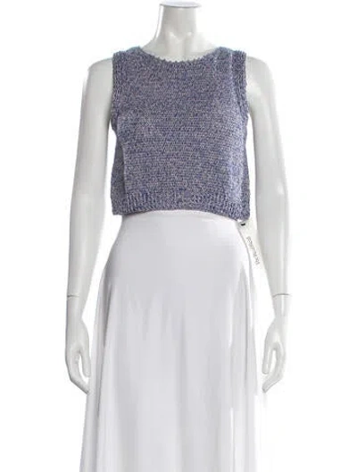 Pre-owned Rachel Comey Linen Tweed Pattern Sweater In Blue