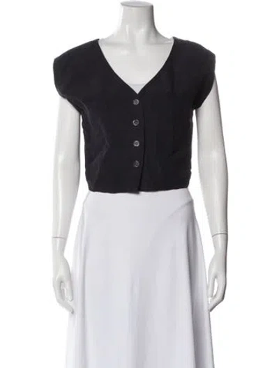 Pre-owned Rachel Comey Linen Vest In Black