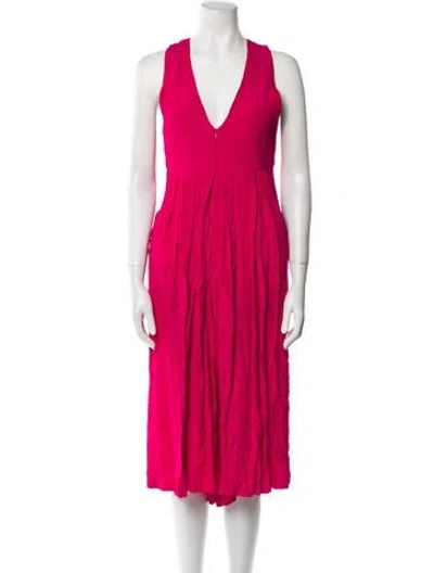 Pre-owned Rachel Comey Linen V-neck Jumpsuit In Pink