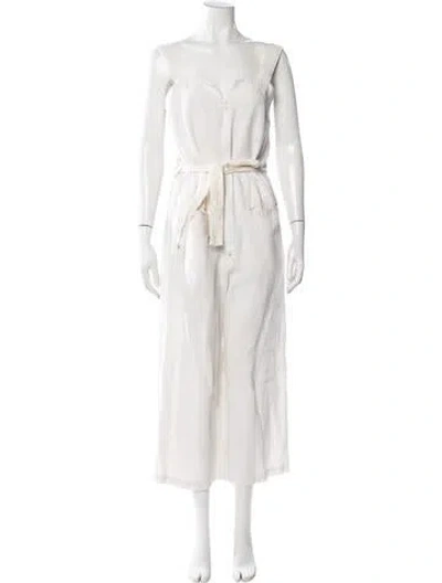 Pre-owned Rachel Comey Linen V-neck Jumpsuit In Pink