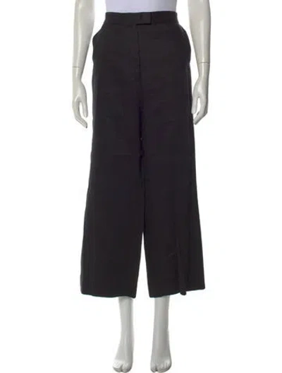 Pre-owned Rachel Comey Linen Wide Leg Pants In Black
