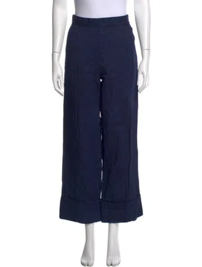 Pre-owned Rachel Comey Linen Wide Leg Pants In Blue